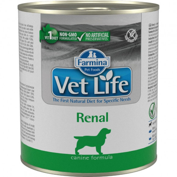 Ветеринарный влажный корм Farmina Vet Life Dog Renal для собак при почечной недостаточности 300гр
