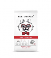 Корм Best Dinner для собак мелких пород склонных к проблемам с пищеварением (ягненок, томаты) 3 кг