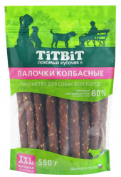 Лакомство TITBIT Палочки колбасные XXL для собак всех пород 550 г