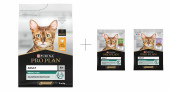 АКЦИЯ!!! Корм Purina Pro Plan Renal plus для взрослых кошек для поддержания здоровья почек с курицей, 1.5 кг + 2*85гр в подарок!