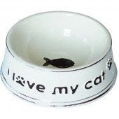 Миска керамика белая 12,5*5 см I love my cat N1 190 мл