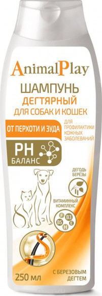 Animal Play Шампунь Дегтярный для собак и кошек 250 мл