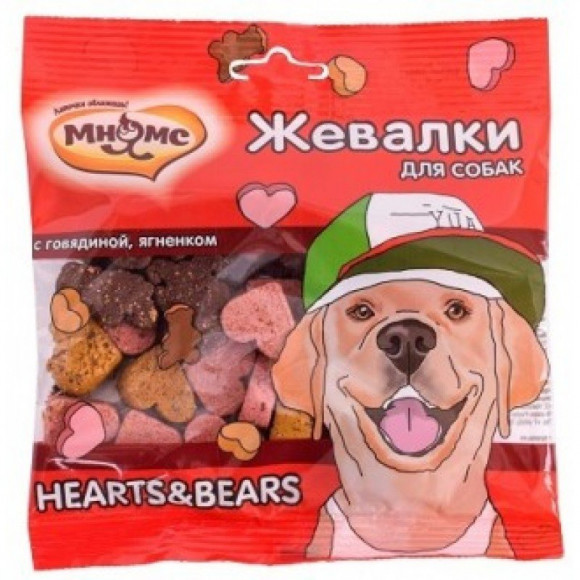 Мнямс лакомство для собак Жевалки с говядиной и ягненком Heart&Bears 150гр