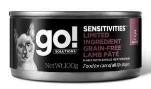 Консервы GO! Natural Holistic Sensitivities Limited Ingredient Grain Free Lamb Pate CF беззерновые для кошек с ягненком с чувствительным пищеварением 100 гр