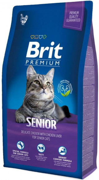 Корм Brit Premium Cat Senior для пожилых кошек курица с куриной печенью 1,5кг