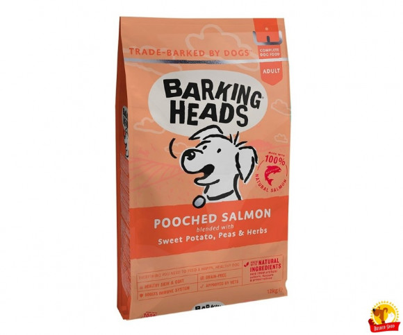 Корм Barking Heads беззерновой для собак с лососем и картофелем "Мисочку оближешь" 12кг