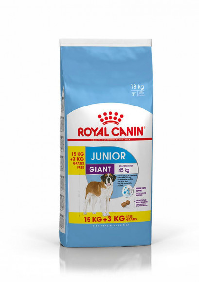 Акция! Корм Royal Canin для щенков очень крупных пород с 8 до 18/24мес. Giant Junior 15кг + 3кг в подарок
