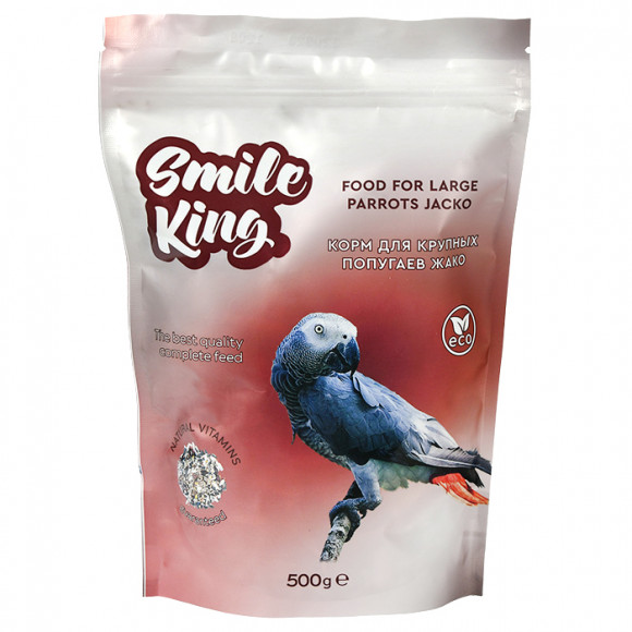 Smile King корм для крупных попугаев Жако 500г