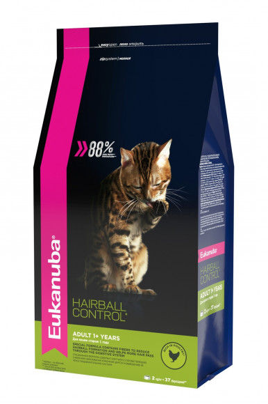 Корм Eukanuba Hairball для вывода шерсти из желудка для кошек 400гр