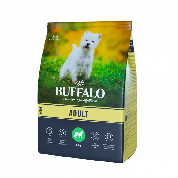 Корм Mr.Buffalo ADULT MINI для взрослых собак мелких пород, ягненок, 2кг