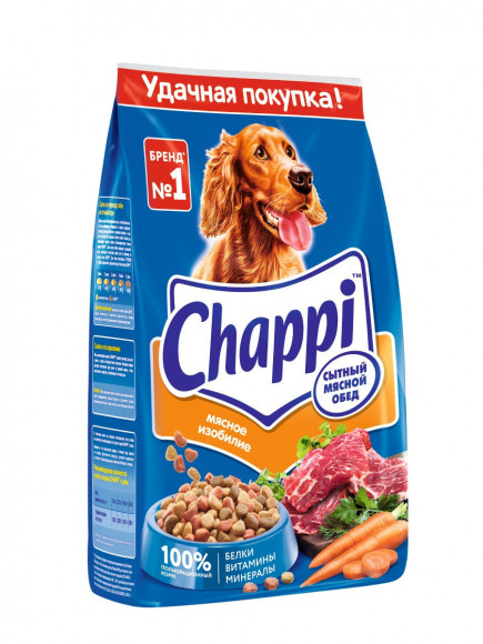 Корм Chappi для собак сытный обед Мясное изобилие 15кг