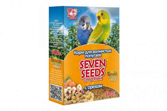Корм для волнистых попугаев Special Seven Seeds с орехом 400гр