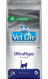 Ветеринарный корм Farmina Vet Life Cat UltraHypo для кошек при пищевой аллергии и/или пищевой непереносимости 2 кг Ветеринарный корм Farmina Vet Life Cat UltraHypo для кошек при пищевой аллергии и/или пищевой непереносимости 2 кг