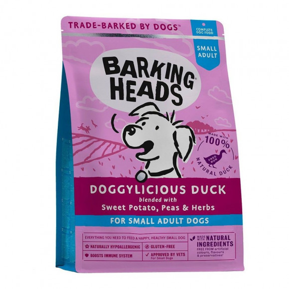 Корм Barking Heads беззерновой для собак малых пород с уткой и бататом "Восхитительная утка" 4кг