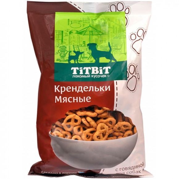 Лакомство TITBIT  Крендельки мясные с говядиной печенье для собак 500 г
