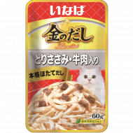 Влажный корм INABA Kinnodashi для кошек Куриное филе/Говядина в желе 60 г