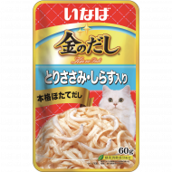 Влажный корм INABA Kinnodashi для кошек Куриное филе/Мальки ширасу в желе 60гр Влажный корм INABA Kinnodashi для кошек Куриное филе/Мальки ширасу в желе 60гр