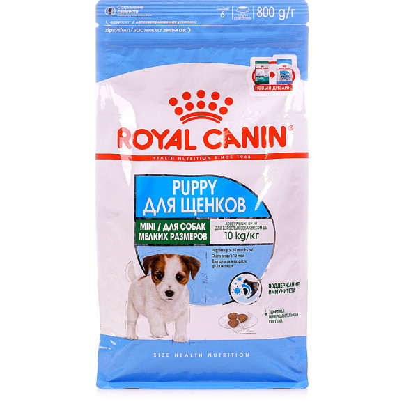 Корм Royal Canin для щенков малых пород 2-10 мес. Mini Puppy 800гр