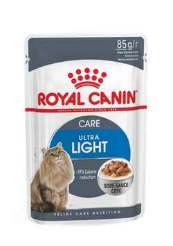Влажный корм Royal Canin кусочки в соусе для кошек склонных к полноте Ultra Light 85гр