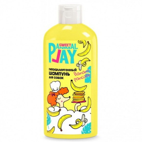 Шампунь Animal Play Sweet для собак и кошек гипоаллергенный Банановый панкейк 300мл