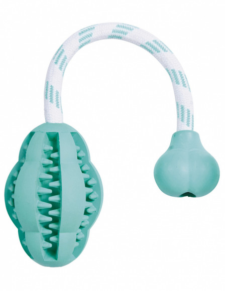 Мяч Denta Fun с верёвкой, 28 см, натуральная резина TRIXIE