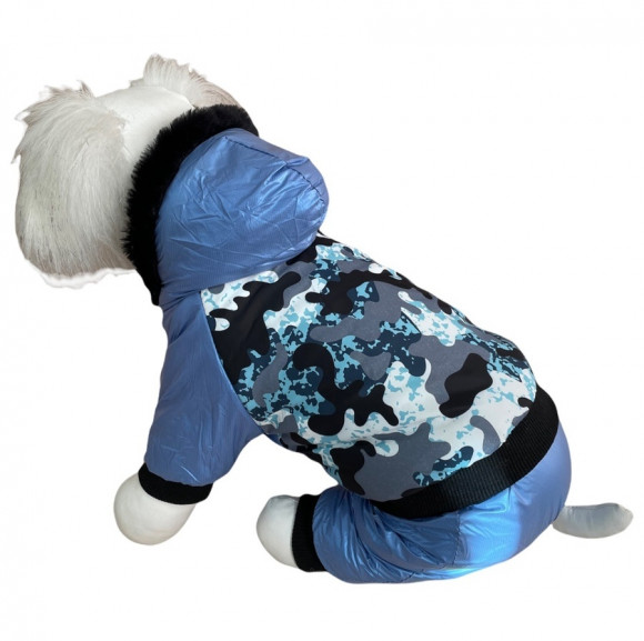 Комбинезон "Arctic Nice" LUX  мех, голубой перламутровый, камуфляж, XXL