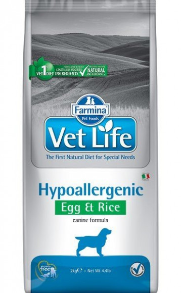 Ветеринарный корм Farmina Vet Life Dog Hypoallergenic Egg & Rice гипоаллергенный для собак при пищевой аллергии и/или пищевой непереносимости 12кг
