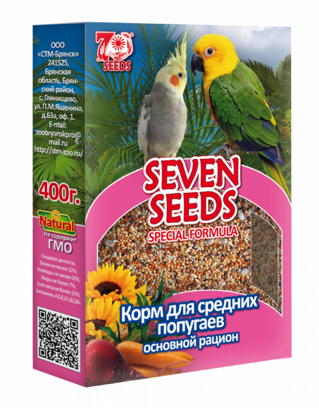 Корм для средних попугаев Special Seven Seeds основной рацион 400гр