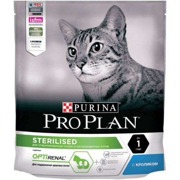 Корм Purina Pro Plan Sterilised RENAL PLUS для взрослых стерилизованных кошек для поддержания здоровья почек с кроликом, 400 г Корм Purina Pro Plan Sterilised RENAL PLUS для взрослых стерилизованных кошек для поддержания здоровья почек с кроликом, 400 г