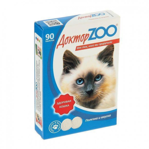 Витаминные лакомства Доктор ZOO для кошек морские водоросли 90 таблеток