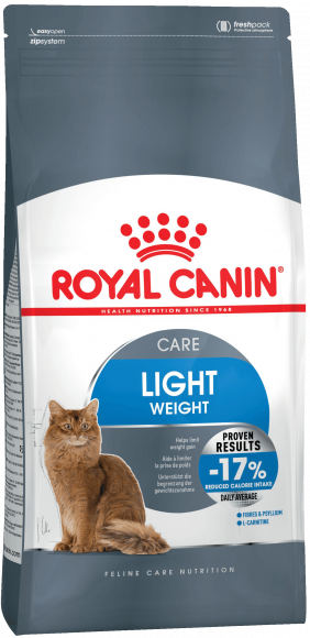АКЦИЯ! Корм Royal Canin для кошек в целях профилактики избыточного веса от 1 года Light Weight Care 400гр + 1*85гр пауч в подарок!