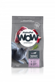 Корм AlphaPet WOW для кошек (с уткой и потрошками) 1,5 кг Корм AlphaPet WOW для кошек (с уткой и потрошками) 1,5 кг