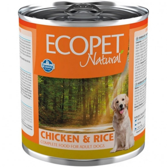 Влажный корм Farmina Ecopet Natural Adult для взрослых собак, курица и рис 300гр