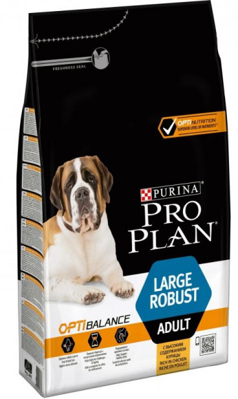 Корм Purina Pro Plan для взрослых собак крупных пород с мощным телосложением с курицей, 14кг