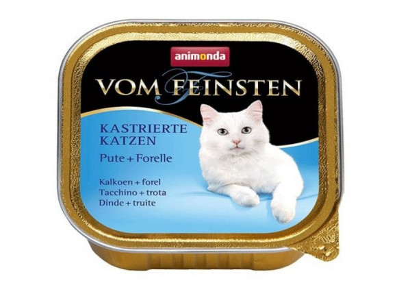 Влажный корм Animonda Vom Feinsten Castrated Cat консервы для кастрированных кошек с индейкой и форелью 100гр