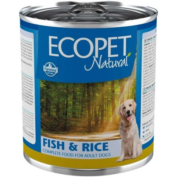 Корм Farmina Ecopet Natural Adult для взрослых собак, рыба и рис 300гр
