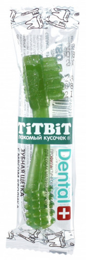 Лакомство TITBIT ДЕНТАЛ + Зубная щетка с мясом кролика для собак маленьких пород Лакомство TITBIT ДЕНТАЛ + Зубная щетка с мясом кролика для собак маленьких пород