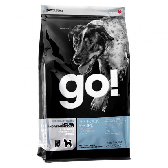 Корм GO! NATURAL Holistic беззерновой для щенков и собак с минтаем для чувствительного пищеварения 2,72