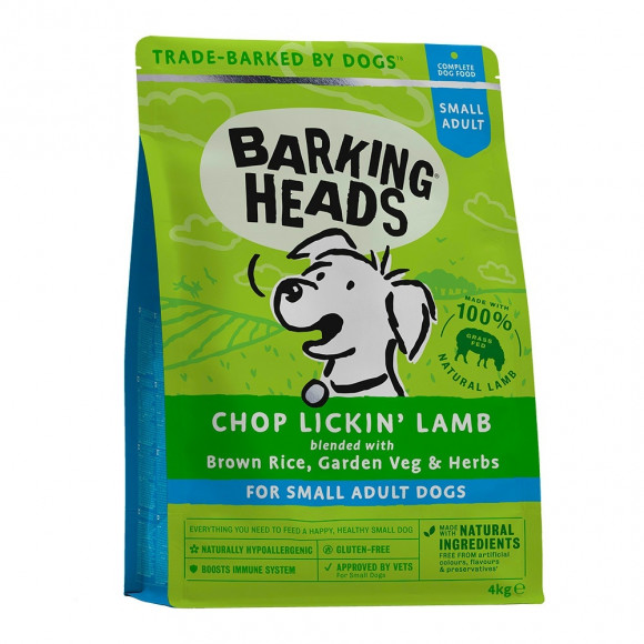 Корм Barking Heads для собак малых пород с ягненком и рисом "Мечты о ягненке" 1,5кг