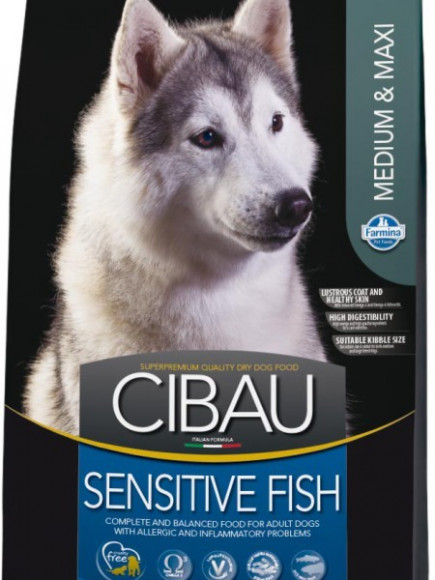Корм Farmina Cibau Sensitive Fish Medium&Maxi для собак средних и крупных пород c рыбой 12кг