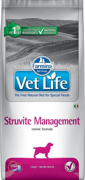 Ветеринарный корм Farmina Vet Life Dog Struvite Management для собак при МКБ, растворение и подавление образования струвитных уролитов 12кг