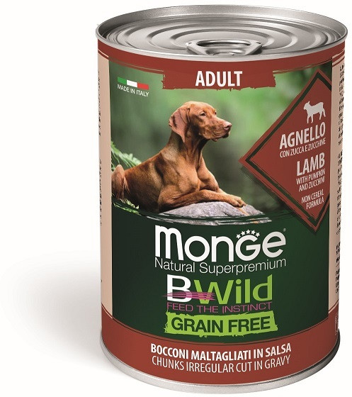 Консервы Monge BWild Dog Grain Free беззерновые для взрослых собак всех пород ягненок 400гр