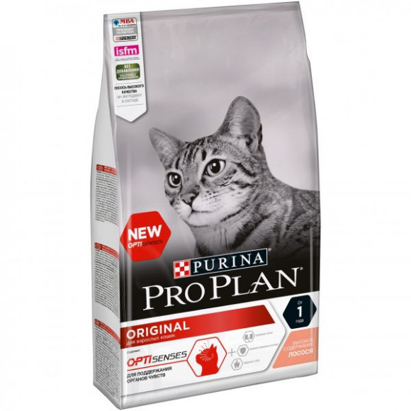 Корм  Purina Pro Plan "Adult" для взрослых кошек, лосось, 1,5 кг