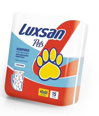 Пеленки LUXSAN Premium для животных 40*60 с Рисунком (15 шт)