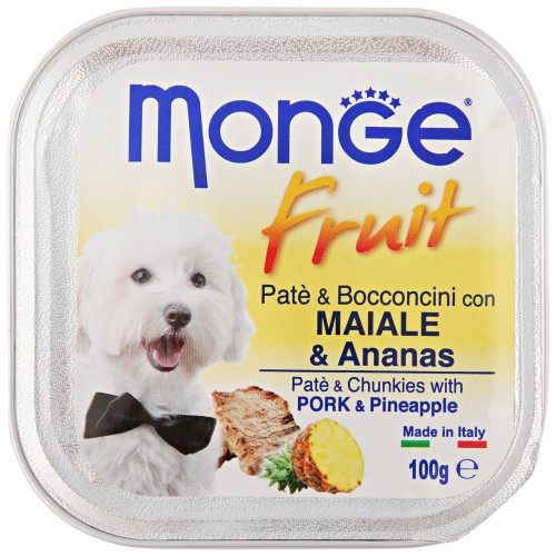 Консервы Monge Dog Fruit для собак свинина с ананасом 100гр