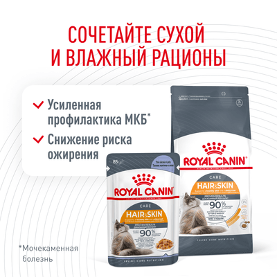 Корм Royal Canin для кошек для поддержания здоровья кожи и шерсти Hair&Skin 400 г Корм Royal Canin для кошек для поддержания здоровья кожи и шерсти Hair&Skin 400 г