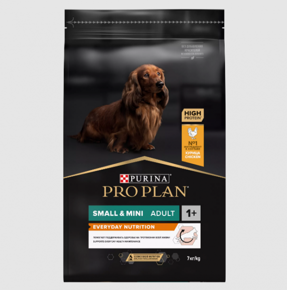 Корм Purina Pro Plan EVERYDAY NUTRITION для взрослых собак мелких и карликовых пород с курицей, 7 кг