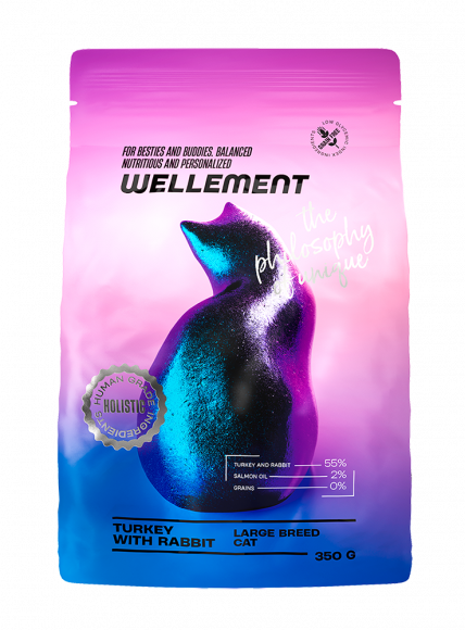 Корм Wellement для кошек крупных пород с индейкой и кроликом 1,5 кг