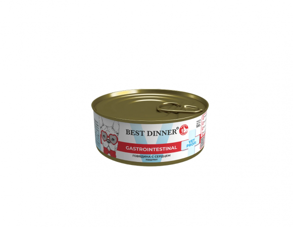 Ветеринарный влажный корм Best Dinner Exclusive Vet Profi Gastro для собак и щенков с чувствительным пищеварением (ГОВЯДИНА, СЕРДЦЕ) 100 г