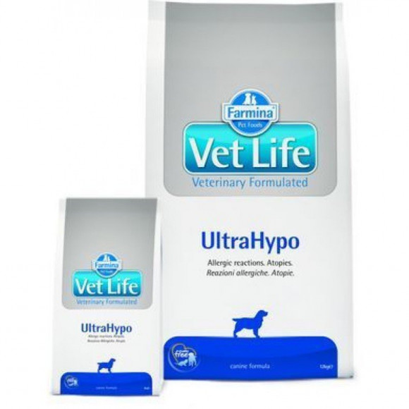Ветеринарный корм Farmina Vet Life Dog UltraHypo для собак при аллергиях и атопиях 12кг